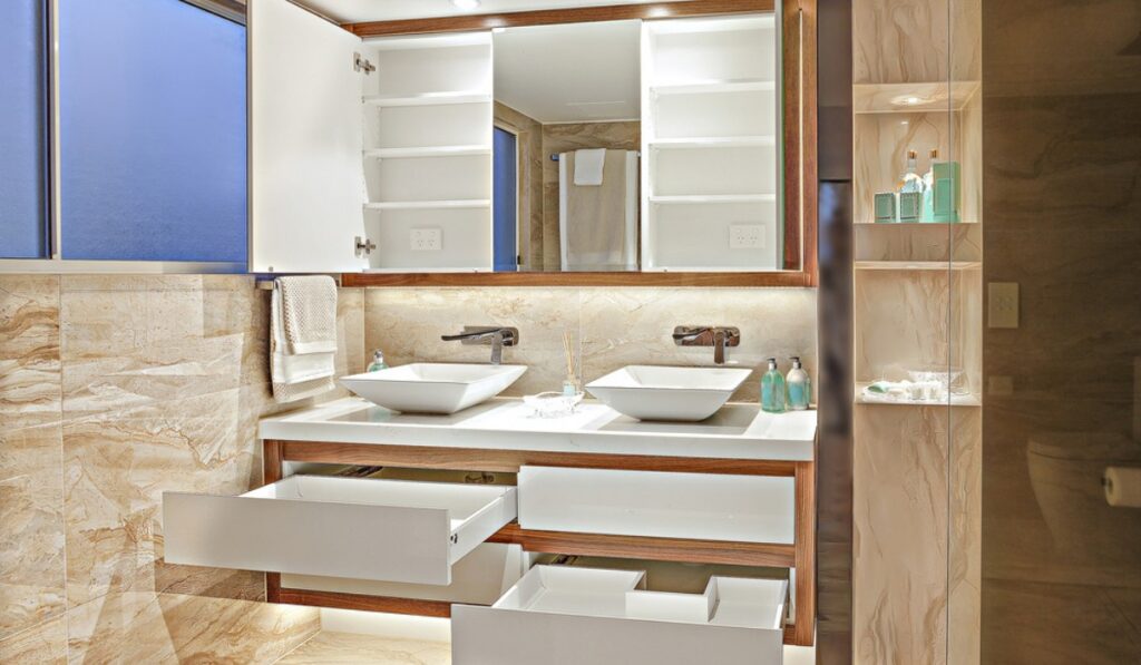 Make Small Attached Cupboard for Bathroom | Image Credit: housing.com